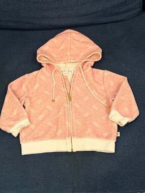 Celine Monogram Zip Up Hoodie Size 80 Pink Jacquard